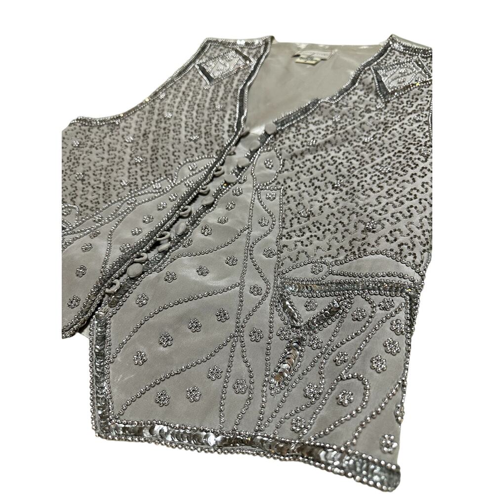 Vintage Silk Embellished Vest - Picture 1 of 4